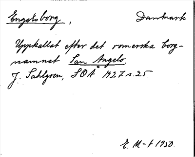 Bild på arkivkortet för arkivposten Engelsborg