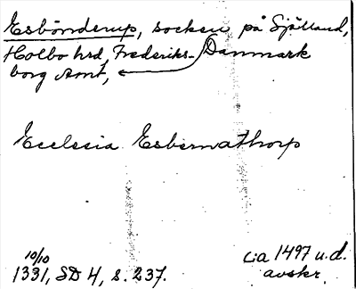 Bild på arkivkortet för arkivposten Esbönderup