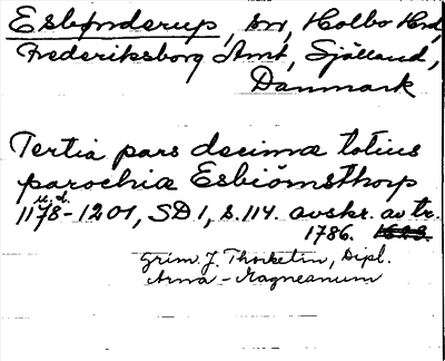 Bild på arkivkortet för arkivposten Esbønderup