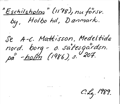 Bild på arkivkortet för arkivposten Eschilsholm