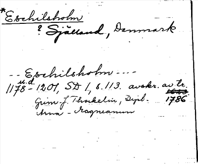 Bild på arkivkortet för arkivposten Esehilsholm