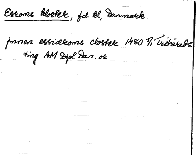 Bild på arkivkortet för arkivposten Esroms kloster