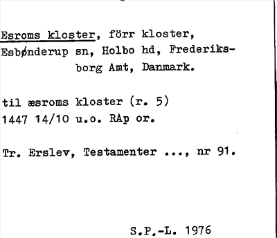 Bild på arkivkortet för arkivposten Esroms kloster