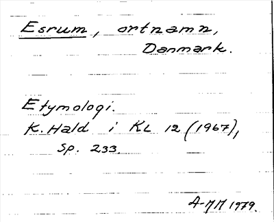 Bild på arkivkortet för arkivposten Esrum