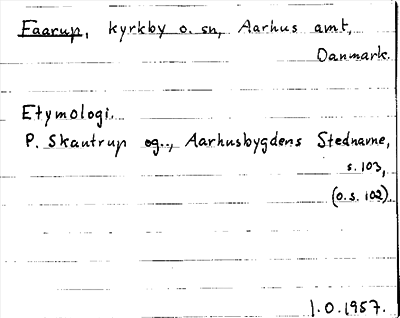 Bild på arkivkortet för arkivposten Faarup