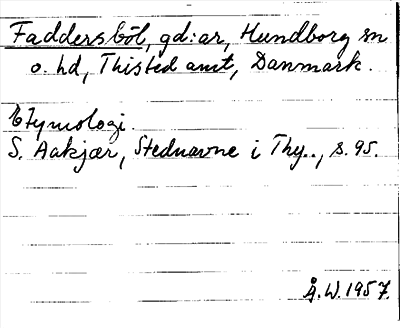 Bild på arkivkortet för arkivposten Faddersböl