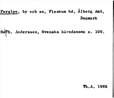 Bild på arkivkortet för arkivposten Ferslev