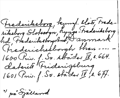 Bild på arkivkortet för arkivposten Frederiksborg