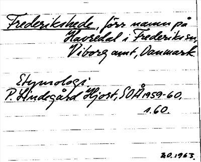 Bild på arkivkortet för arkivposten Frederikshede