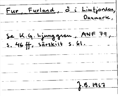 Bild på arkivkortet för arkivposten Fur, Furland