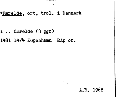 Bild på arkivkortet för arkivposten Færelde