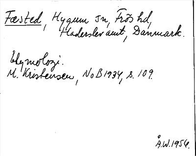 Bild på arkivkortet för arkivposten Fæsted