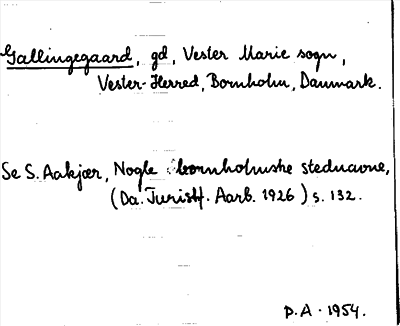 Bild på arkivkortet för arkivposten Gallingegaard