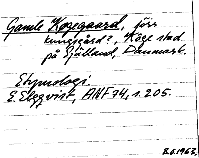 Bild på arkivkortet för arkivposten Gamle Køgegaard