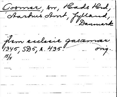 Bild på arkivkortet för arkivposten Gosmer