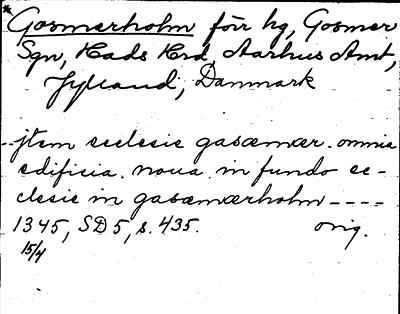 Bild på arkivkortet för arkivposten Gosmerholm