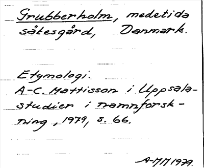 Bild på arkivkortet för arkivposten Grubberholm