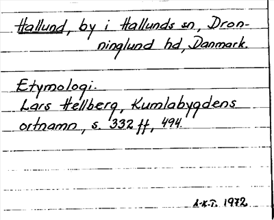 Bild på arkivkortet för arkivposten Hallund