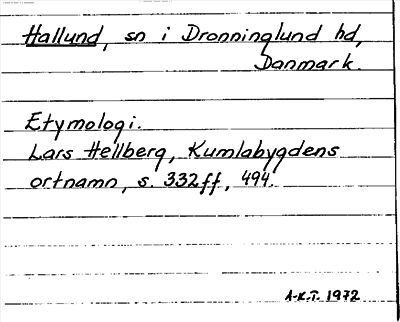 Bild på arkivkortet för arkivposten Hallund