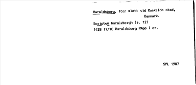 Bild på arkivkortet för arkivposten Haraldsborg