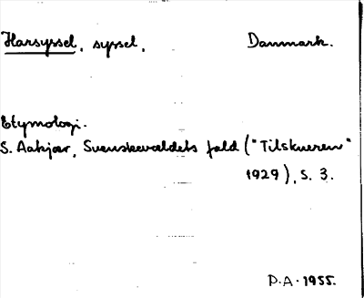 Bild på arkivkortet för arkivposten Harsyssel