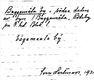 Bild på arkivkortet för arkivposten Buggamåla by