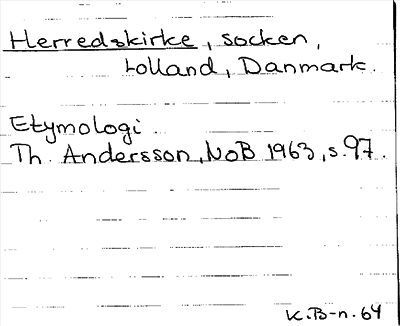 Bild på arkivkortet för arkivposten Herredskirke