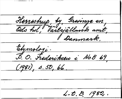Bild på arkivkortet för arkivposten Herrestrup
