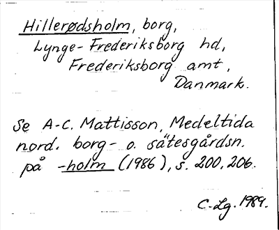 Bild på arkivkortet för arkivposten Hillerødsholm