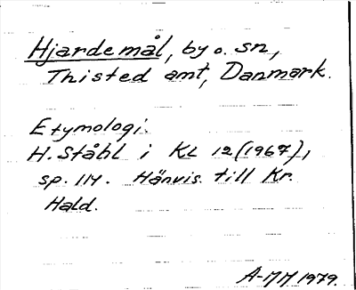 Bild på arkivkortet för arkivposten Hjardemål