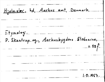 Bild på arkivkortet för arkivposten Hjelmslev