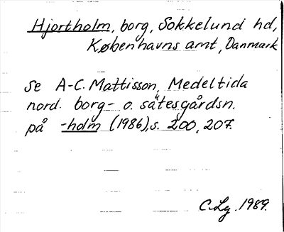Bild på arkivkortet för arkivposten Hjortholm