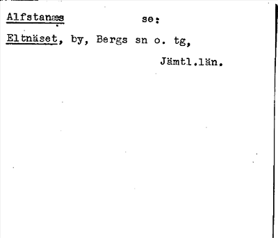 Bild på arkivkortet för arkivposten Alfstanæs se: Eltnäset