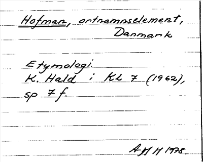 Bild på arkivkortet för arkivposten Hofman