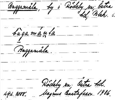 Bild på arkivkortet för arkivposten Buggamåla