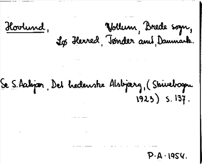Bild på arkivkortet för arkivposten Hovlund
