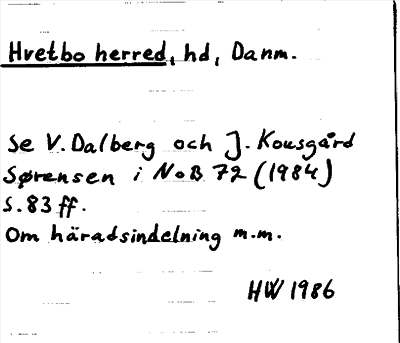 Bild på arkivkortet för arkivposten Hvetbo herred