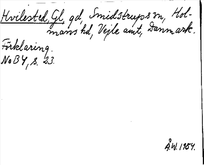 Bild på arkivkortet för arkivposten Hvilested, Gl