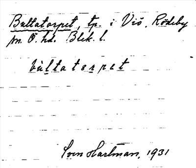 Bild på arkivkortet för arkivposten Bultatorpet