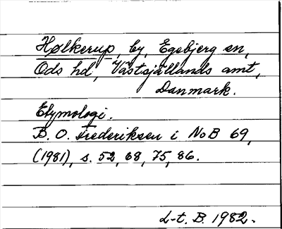 Bild på arkivkortet för arkivposten Hølkerup