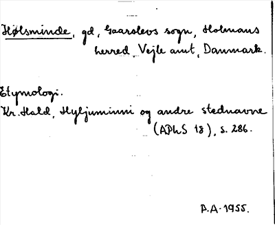 Bild på arkivkortet för arkivposten Hølsminde