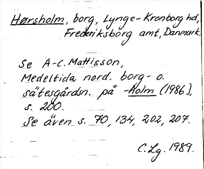 Bild på arkivkortet för arkivposten Hørsholm