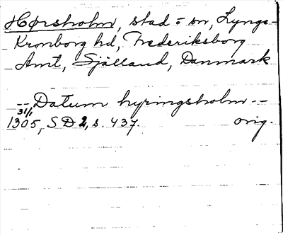 Bild på arkivkortet för arkivposten Hørsholm