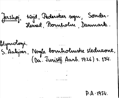 Bild på arkivkortet för arkivposten Jershøj