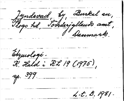 Bild på arkivkortet för arkivposten Jyndevad