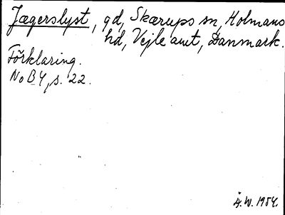Bild på arkivkortet för arkivposten Jægerslyst