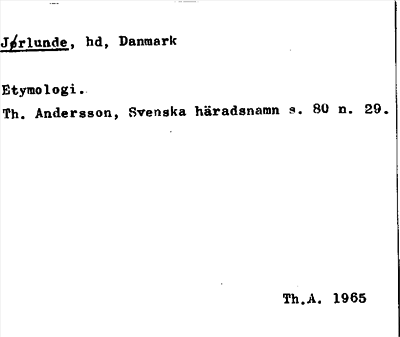 Bild på arkivkortet för arkivposten Jørlunde