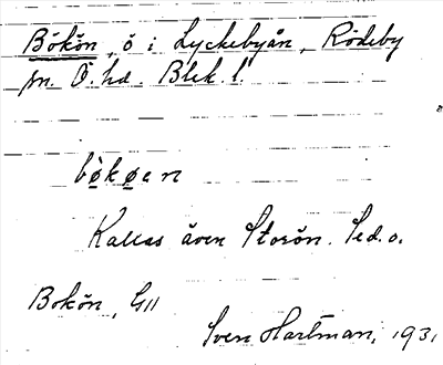 Bild på arkivkortet för arkivposten Bökön