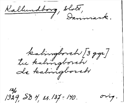 Bild på arkivkortet för arkivposten Kallundborg