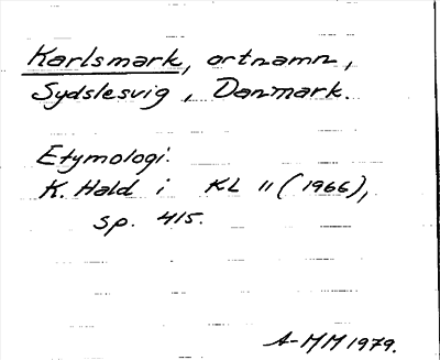 Bild på arkivkortet för arkivposten Karlsmark